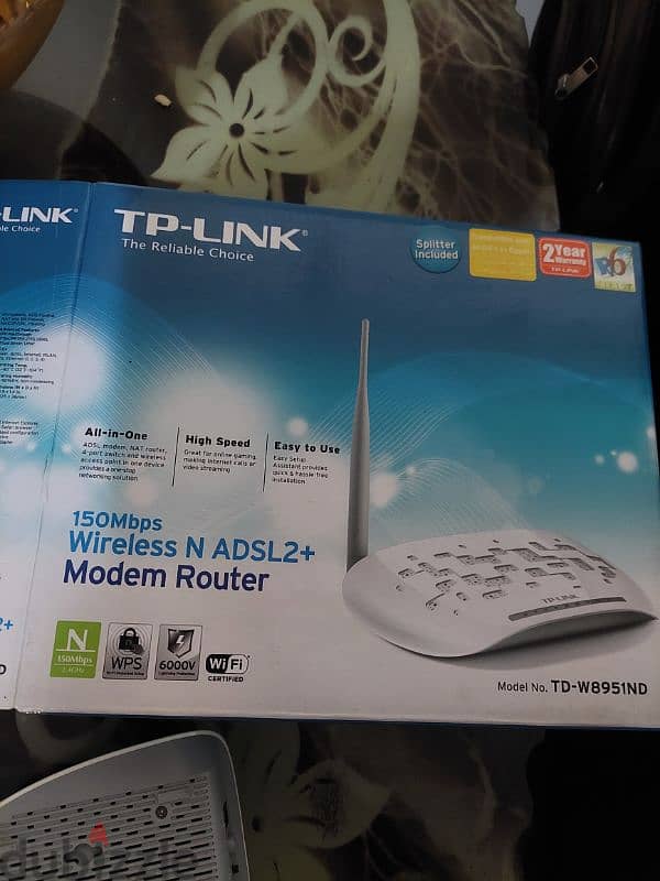 للبيع راوتر  tp link  ٤ مخرج موديل td_w8951nd 3