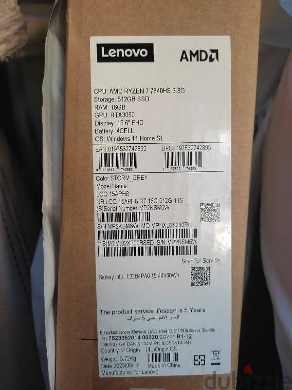 Laptop lenovo Loq rayzan 7 1