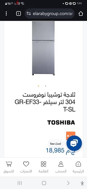 تلاجه توشيبا نوفروست ٣٠٤ لتر  سيلفر  GR-EF33-T-SL 1