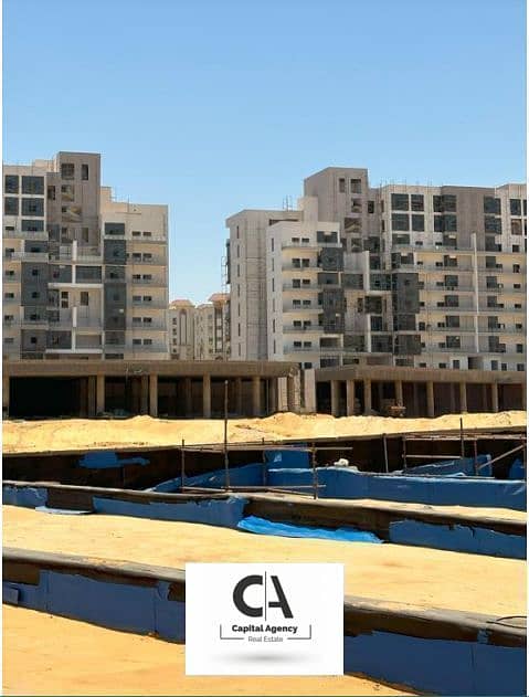 With only 5% down payment an apartment for Ready To Move  with finishing in Jade Compound in front of the Green River in the New Capital 0