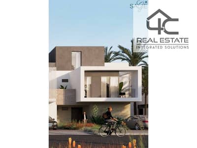 In prime location Villa Type B 286 m fully finished with Ac/s for sale with down payment and installments in Zed East Naguib Sawiris  Delivery 2026