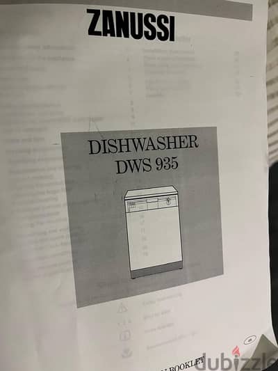 zanussi dishwasher 935