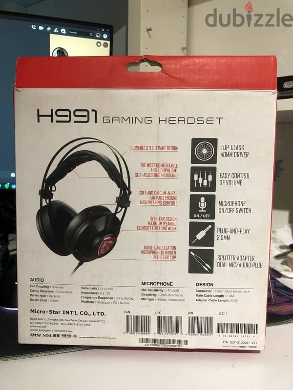 Gaming Headset - MSI H991 Open Box 1