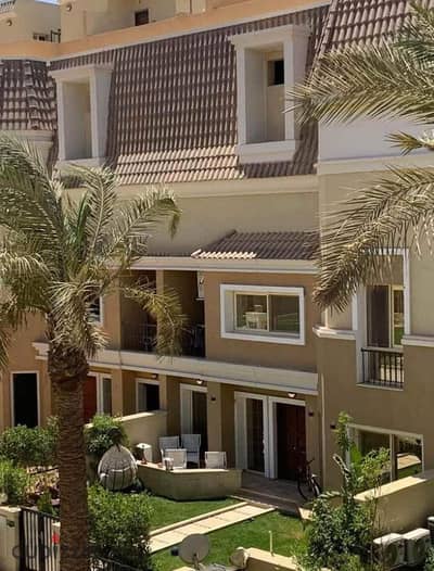 Townhouse corner 259m for sale ready for viewing with 0% down payment in Sarai New Cairo Compound 10 minutes from the capital and Shorouk