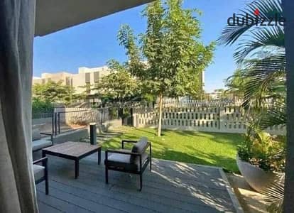 own a 3-bedroom apartment with a private garden for sale in Sarai New Cairo, on the Suez Road, next to Madinaty, just minutes from el rehab and 5th