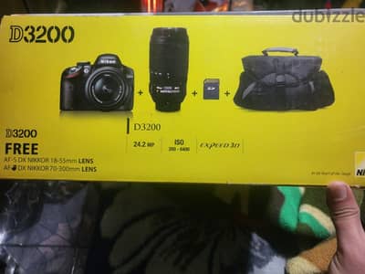 Nikon D3200 camera for sale + all original addons and bag