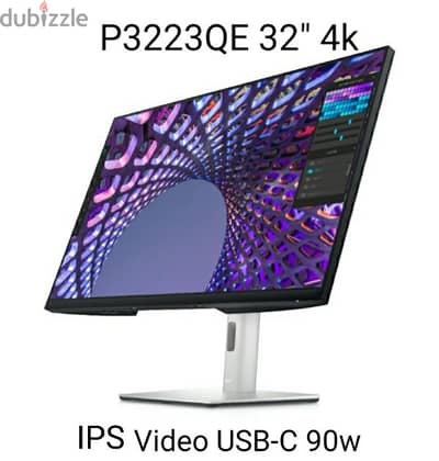 Dell P3223QE 32 inch 4k 10bit usbC 90w شاشة للجرافيك،المونتاج والبرمجة