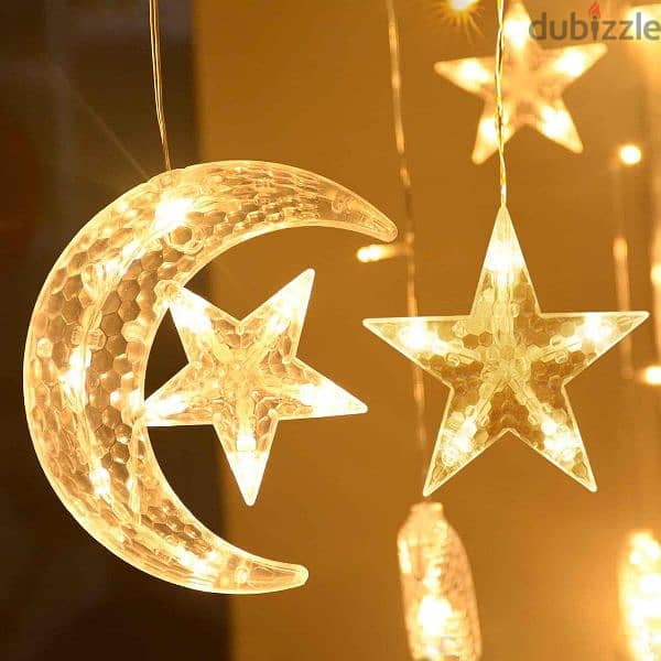 حبل نور رمضان هلال و نجمة مضيء 1