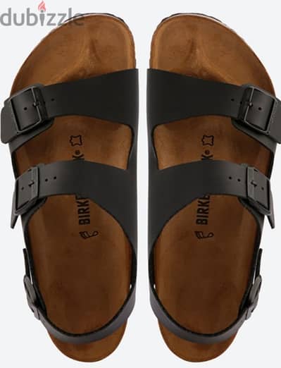 BIRKENSTOCK صندل جلد بني