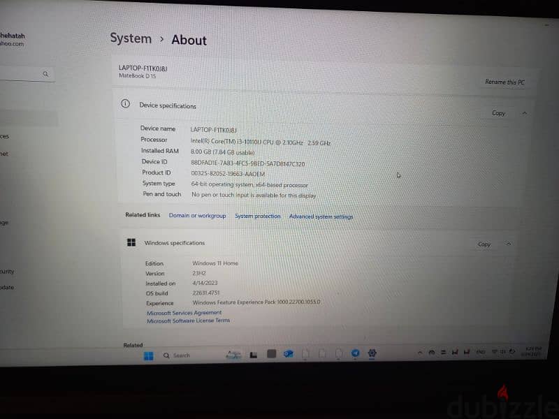 huawei matebook d15 مستعمل كسر زيرو مفهوش عيب 3