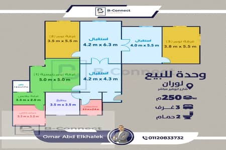 شقة للبيع تصلح سكني واداري 250م لوران شارع ابوقير