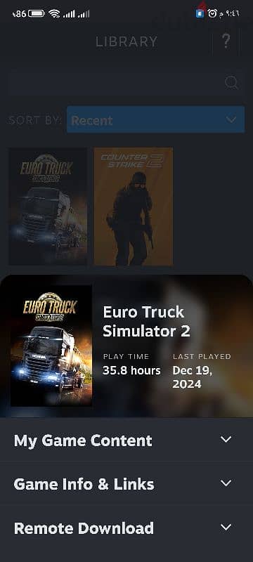 حساب ستيم فيه لعبة euro truck simulator بسعر 150 1