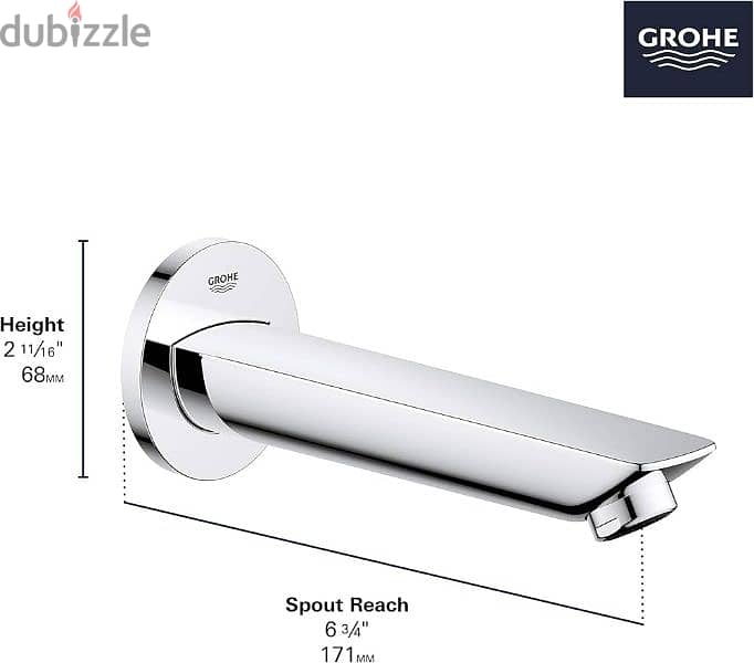 Grohe Bauloop tub spout cosmopolitan Chrome - New 1