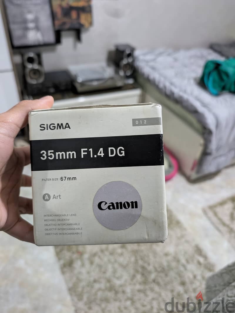 عدسة ٣٥ سيجما ل كانون / Sigma EF-EFS 35mm 1.4/f  Used with box + case 3