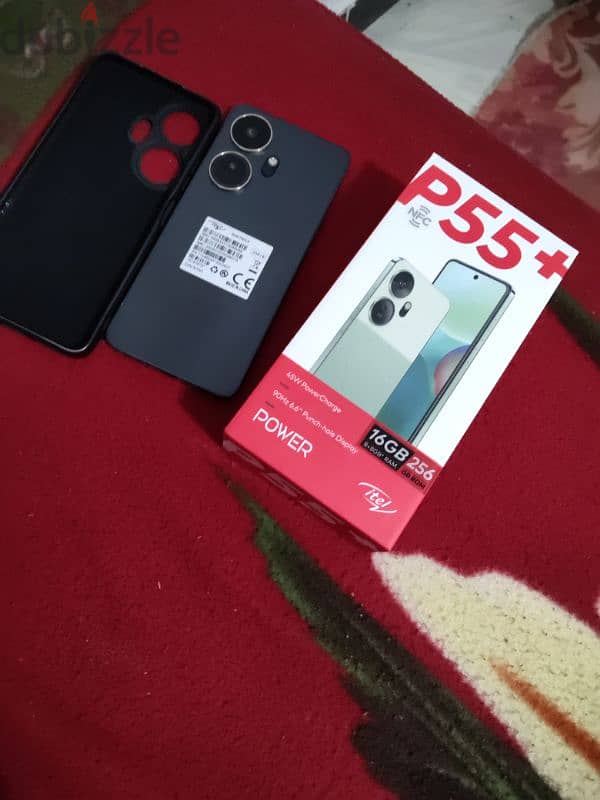 موبايل ايتيل Itel p55+ plus 8 رام مساحه 256 بالعلبه وكافر وشاحن اصلي 0