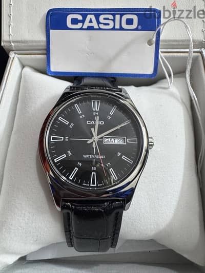 casio watch with leather strap