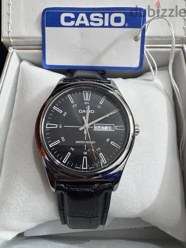 casio watch with leather strap 0