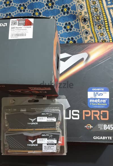 باندل ryzen 2700x , 2x8 ram ddr4 3000 mhz , B450 aorus pro