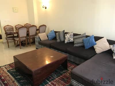 For rent in Madinaty, furnished apartment, 211 sq. m. , hotel furniture, special finishes, on the Wide Garden, in front of the food and movement