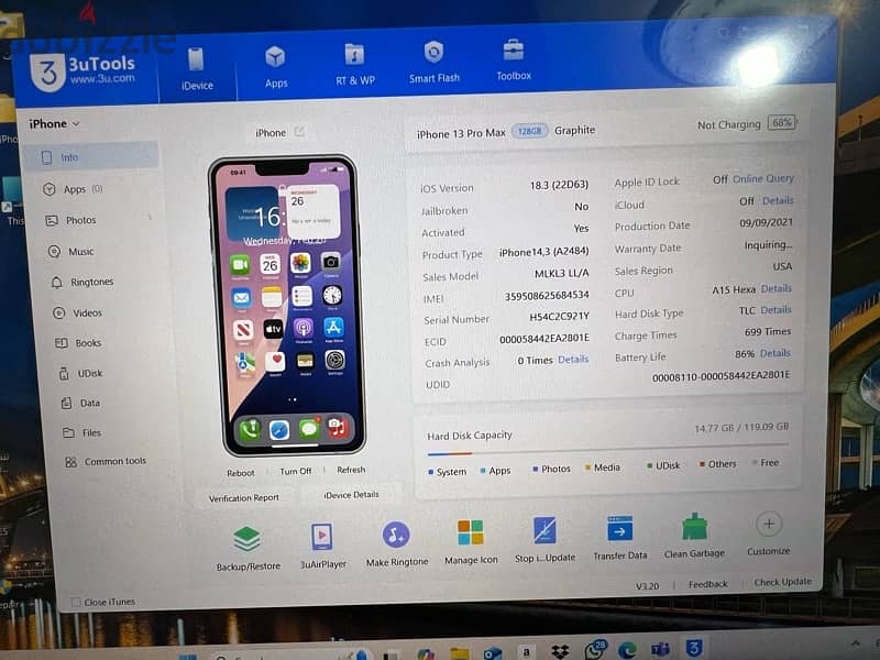 iPhone 13 Pro Max للبيع بحالة ممتازه 11