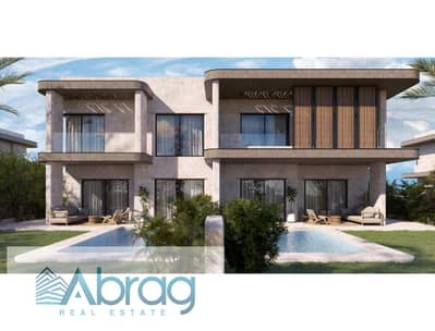 For sale, a fully finished and semi-furnished villa in the North Coast in Amwaj Compound in Sidi Abdel Rahman