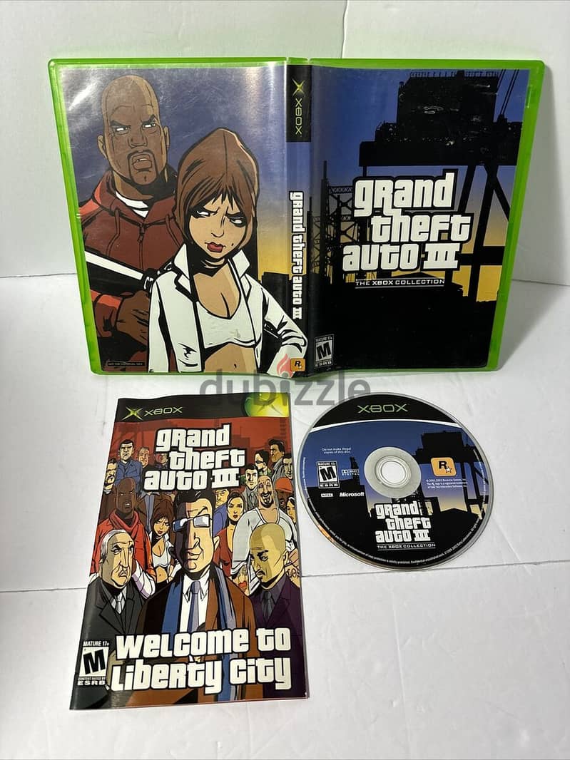 GTA III Game For Console Xbox Original Complete + Poster أسطوانة أصلية 2