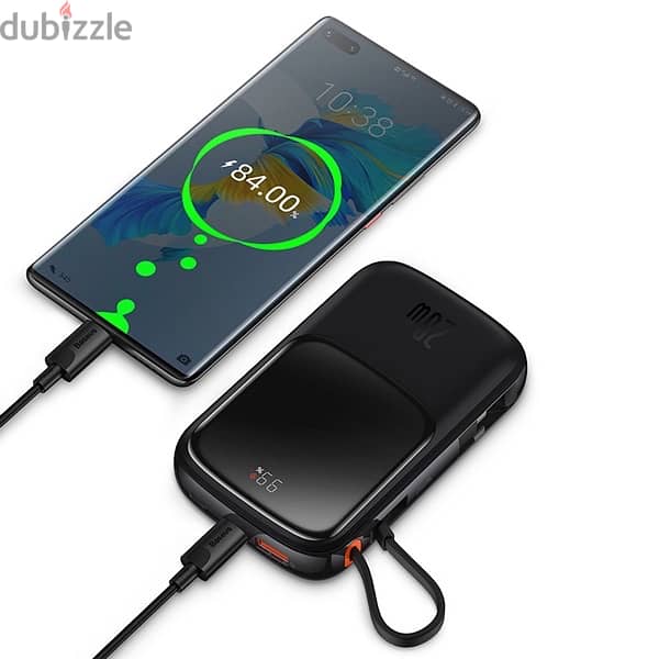 Baseus powerbank 10000mah 22.5W  built in Cable Type-C Black 3