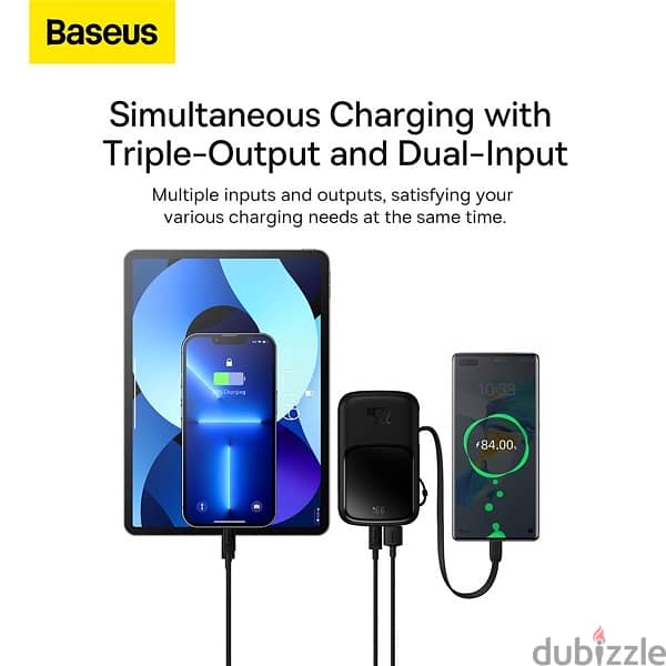 Baseus powerbank 10000mah 22.5W  built in Cable Type-C Black 7