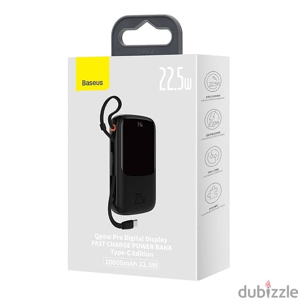 Baseus powerbank 10000mah 22.5W  built in Cable Type-C Black 9