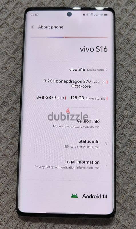 vivo s16 5G secondhand (like new) 5