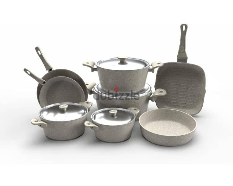 Top chef Granite 12 pieces set - طقم حلل 1