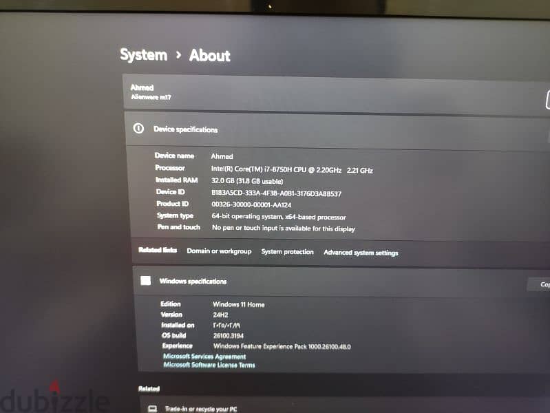 Dell Alienware M17, RTX 2070 with Max-Q, i7-8750H, 1TB SSD, 32 GB Ram 9