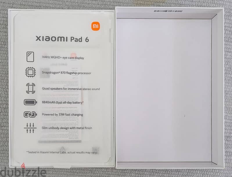 Xiaomi Pad 6 Tablet 11" Screen 8/256 GB WiFi تابلت شاومي باد 4