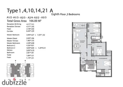 Ready to move,Apartment 166m for sale in Dejoya 3 New Capital ,R7 district with installments up to 7 years and 10% down payment.