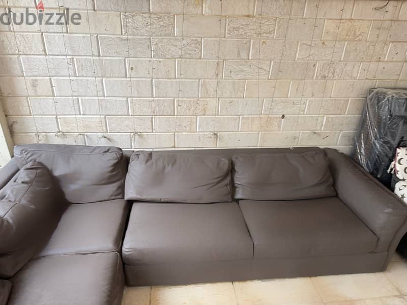 Luxury Natuzzi Genuine Leather Sofa Set 4