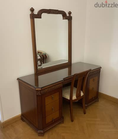 Makeup table with mirror