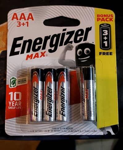 حجارة Energizer Max 3+1 تدوم حتي ١٠ سنين عمل