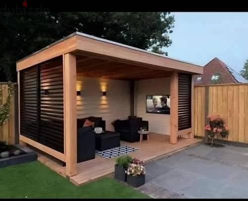 برجولة خشب فحيدقة فيلا والقصرvip برجولات وتند خشب وصاج wooden pergola 2