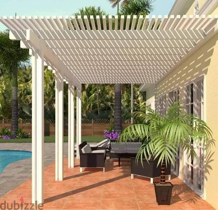 اجمل برجولة خشب لحديقة بيتك برخص سعر واجمل finish برجولات pergola wood 1