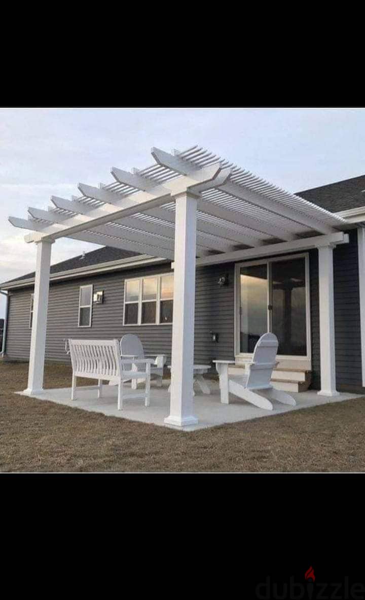 اجمل برجولة خشب لحديقة بيتك برخص سعر واجمل finish برجولات pergola wood 2