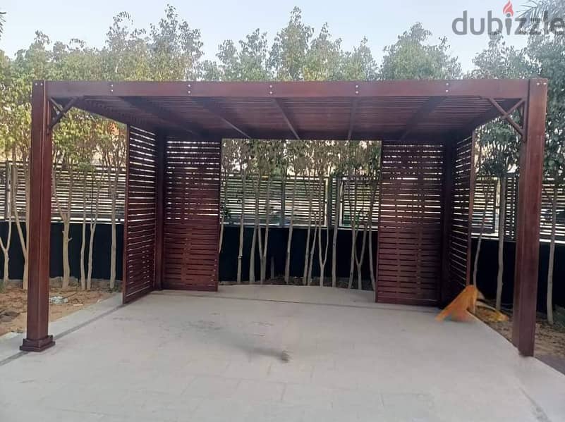 اجمل برجولة خشب لحديقة بيتك برخص سعر واجمل finish برجولات pergola wood 3