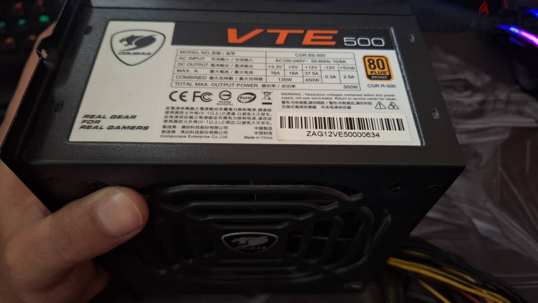 Cougar VTE500 500W Bronze 80+ Power Supply - متاح شحن اراميكس 2