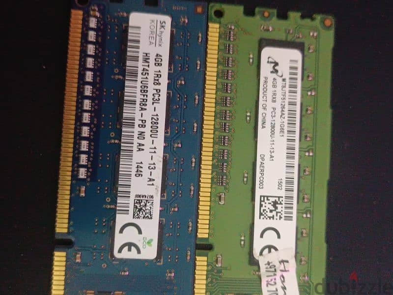 رمات 16GB DDR3 الواحده ب4GB استعمال نظيف 2