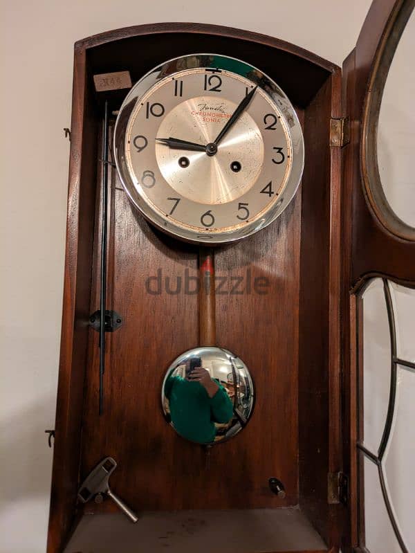 Antique vintage wall clock ساعة حائط خشب انتيكة 5