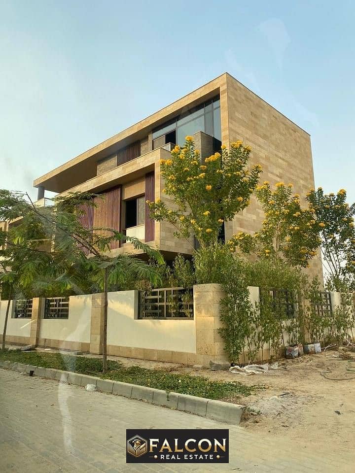 3 Floors villa with special cash discount full facing north for sale installments over 8 years in Taj city New Cairo 0