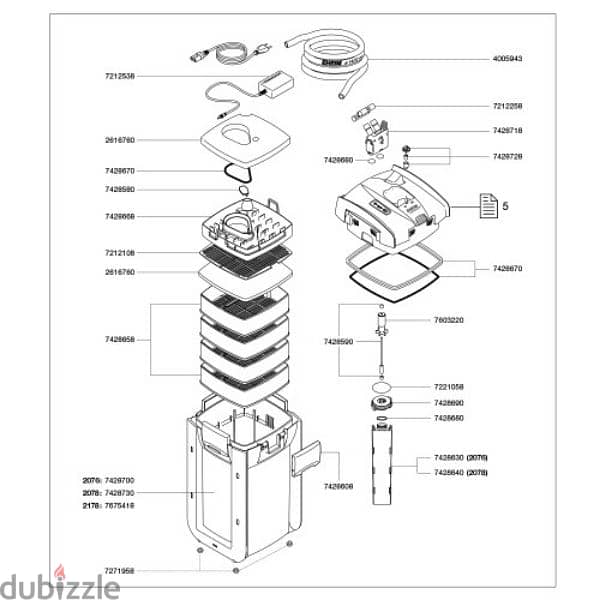 Eheim Pro 3e 700 - 2078 Canister Filter Parts 2