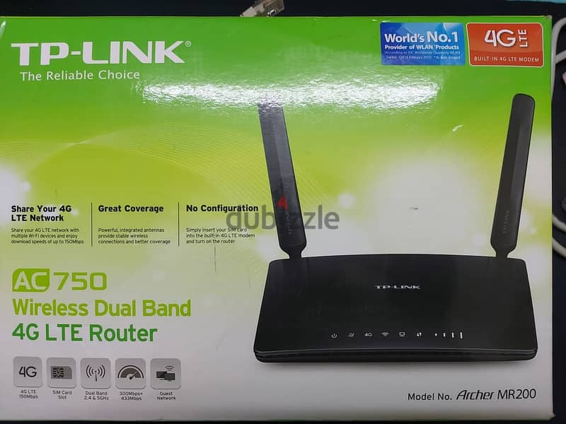 AC750 Wireless Dual Band 4G LTE Router Archer MR200 5