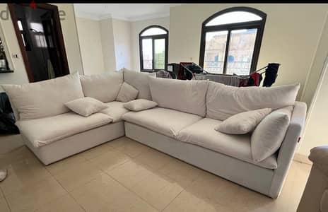 living room, L shape sofa - L خشب زان ركنه - كنبه حرف