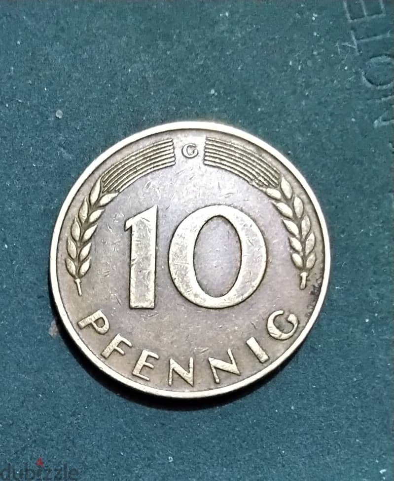 Coin Germany 10 Pfennig 1950 G 1