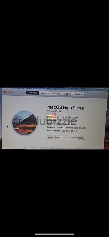 Apple Macbook Air 11inch  mid 2011 256ssd 1